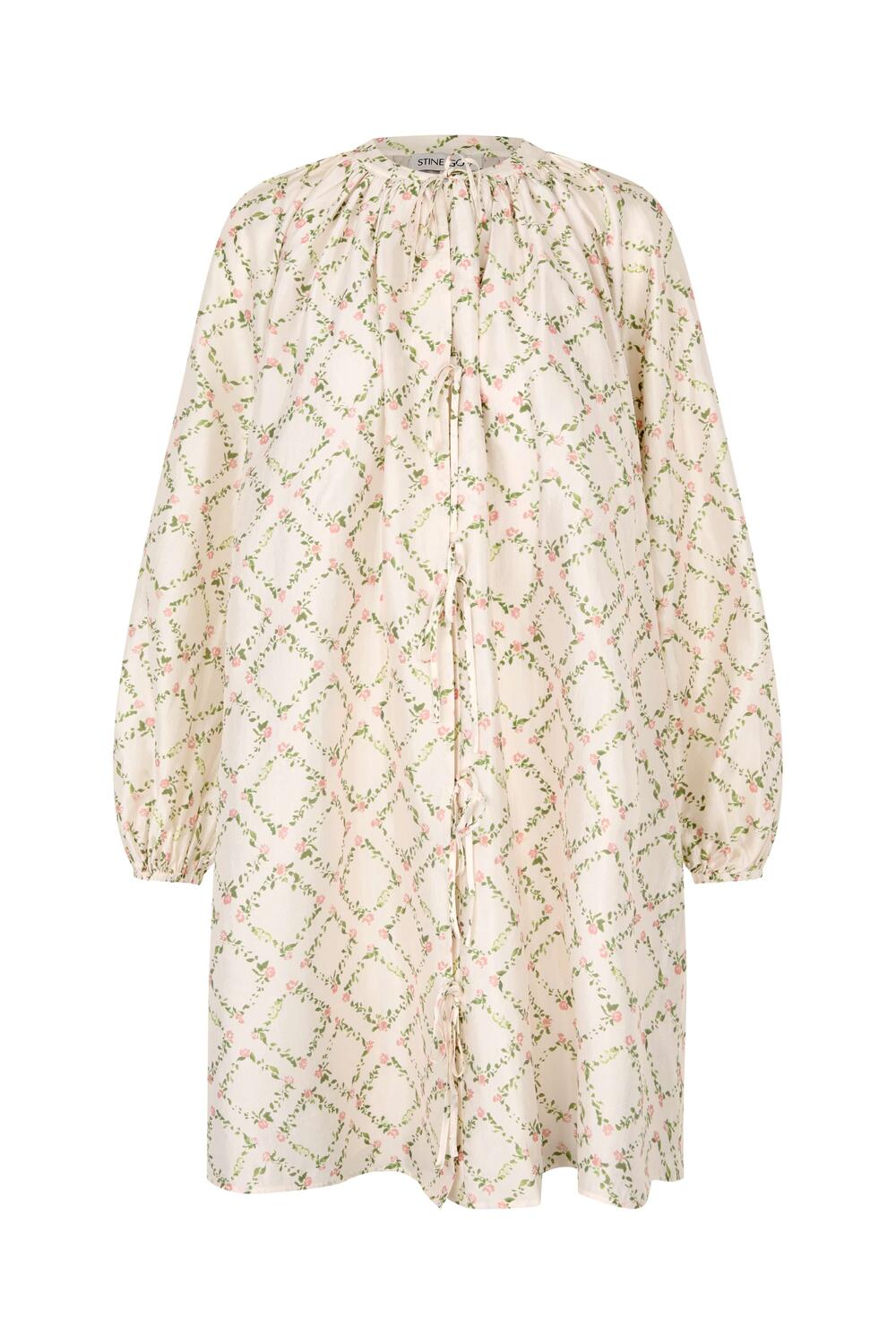 2519 Ruffled Romantic kort kjole - Sakura Check Pink